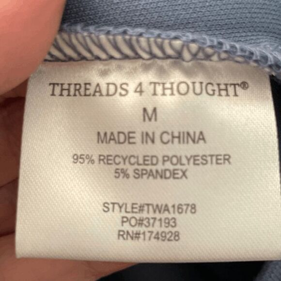 Threads 4 Thought Ellory Track Shorts Blue Tricot Knit Athletic Pull-On M - Picture 11 of 11